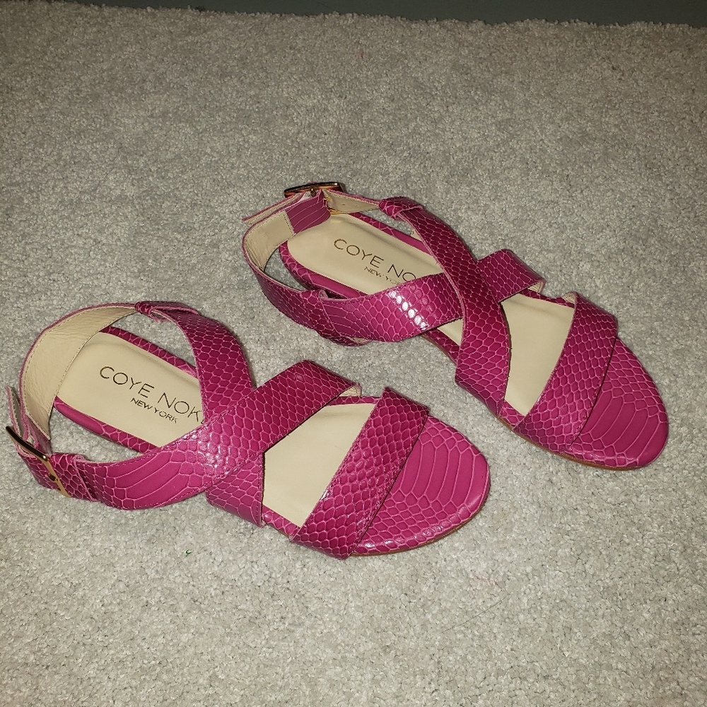 Coye Nokes Python Strappy Sandals - image 1